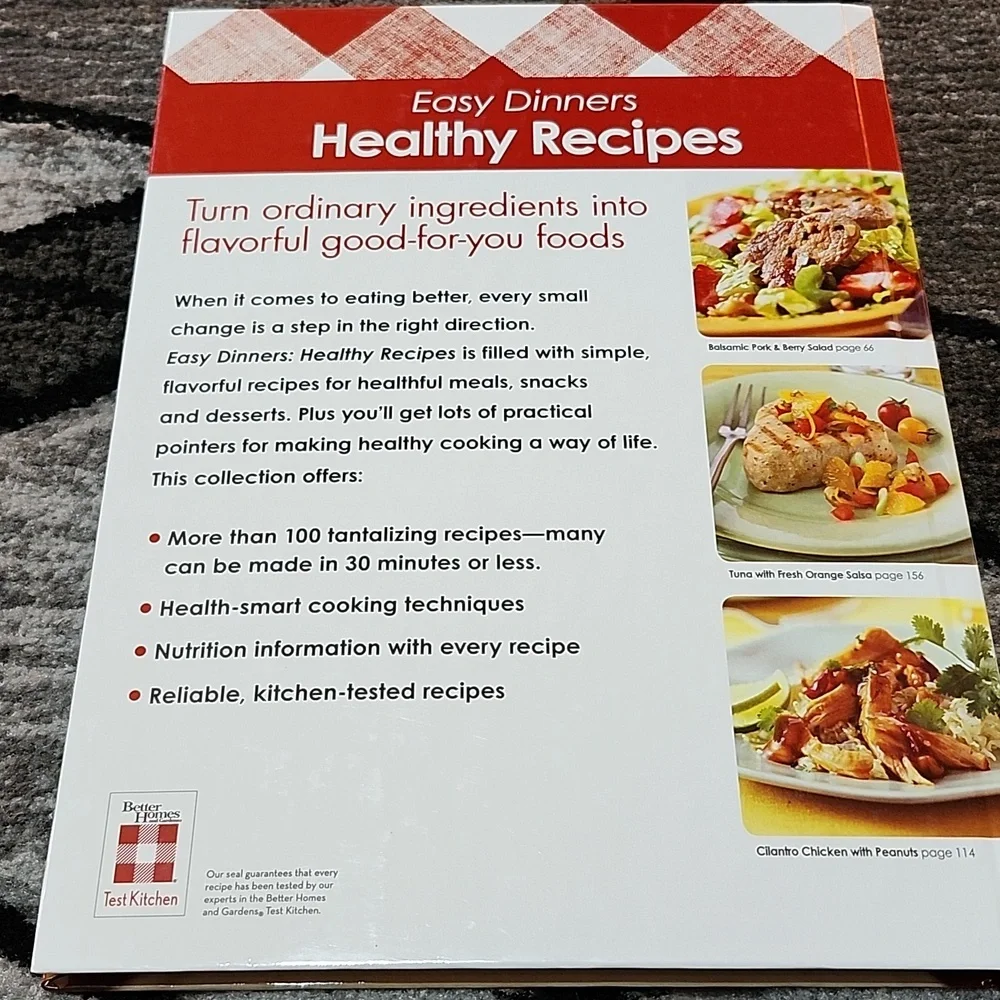 1ST EDITION BETTER HOMES & GARDENS EASY DINNER HEALTHY RECIPES 2009 HARDCOVER
